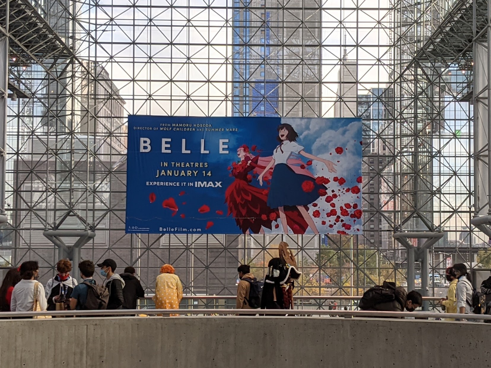 A giant poster promoting Belle.
